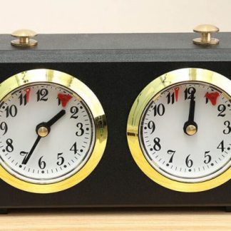 Pendule d’échecs mécanique – Boîtier plastique noir, style classique